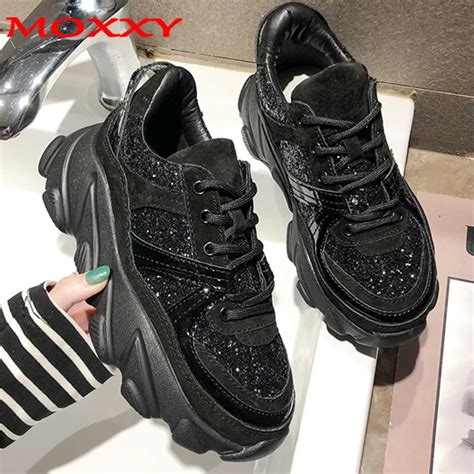 chunky sneakers women black.